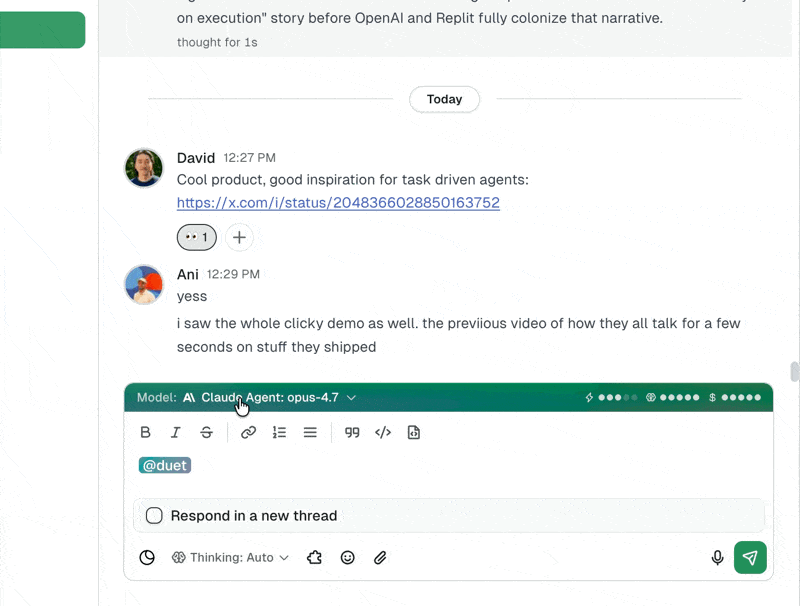 Model selection in Duet