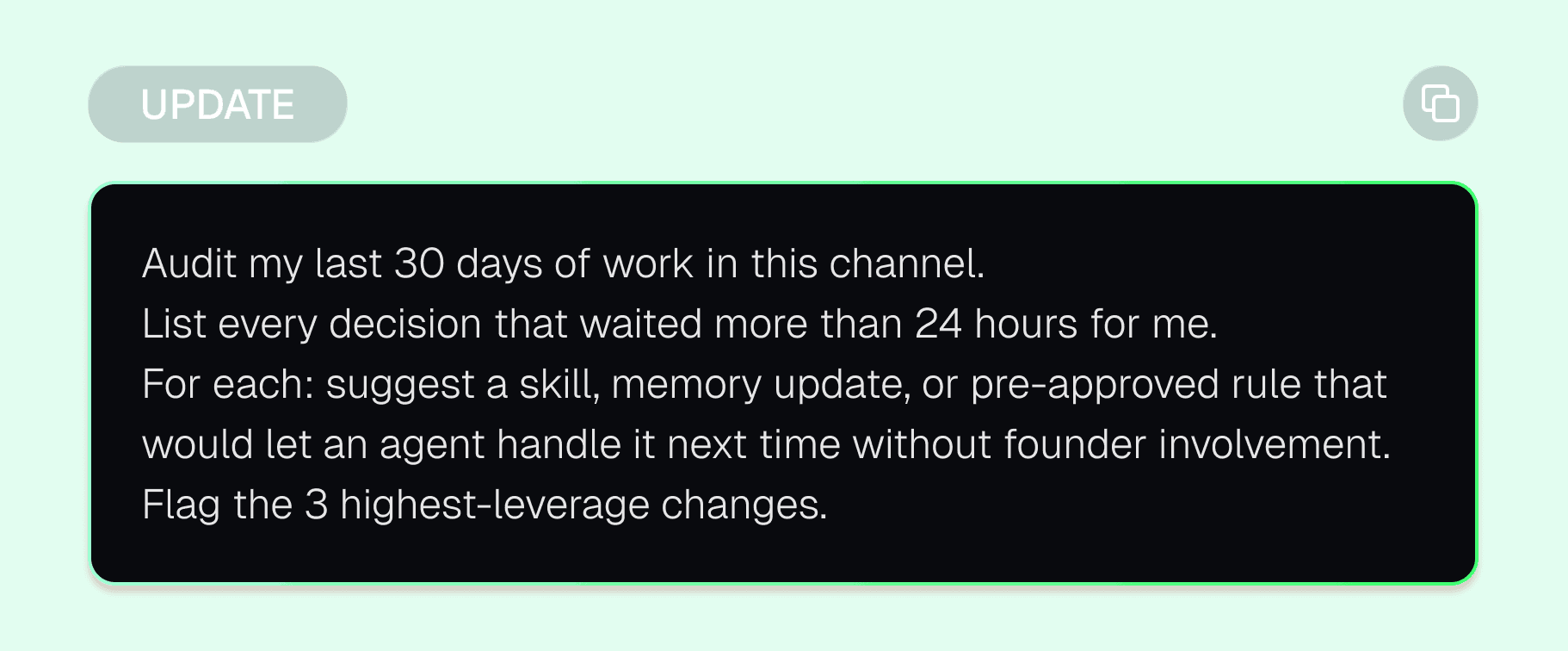 Fire the bloat layer prompt card
