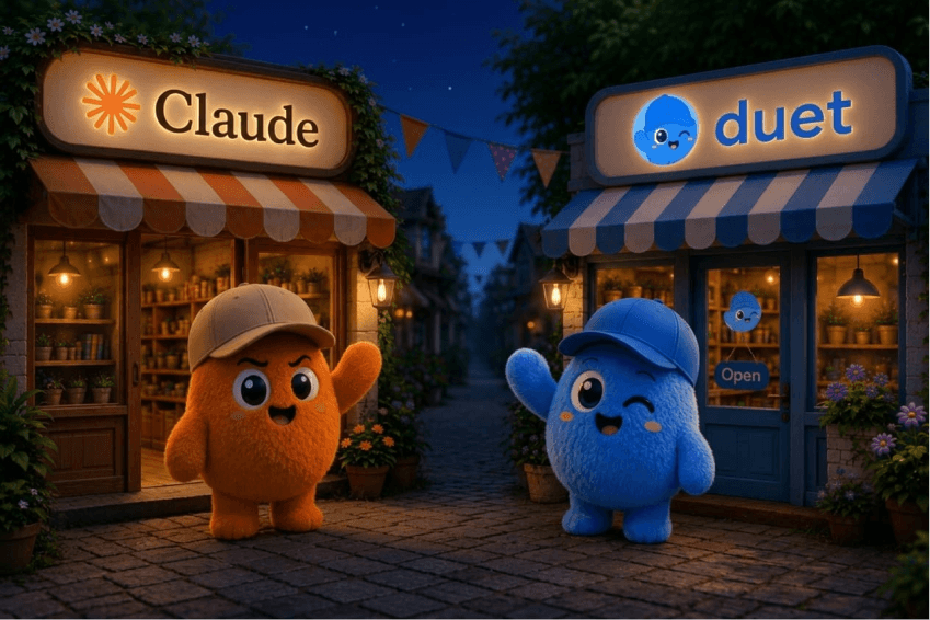 Duet vs Claude para pequeñas empresas: ¿qué AI opera tus workflows en 2026?