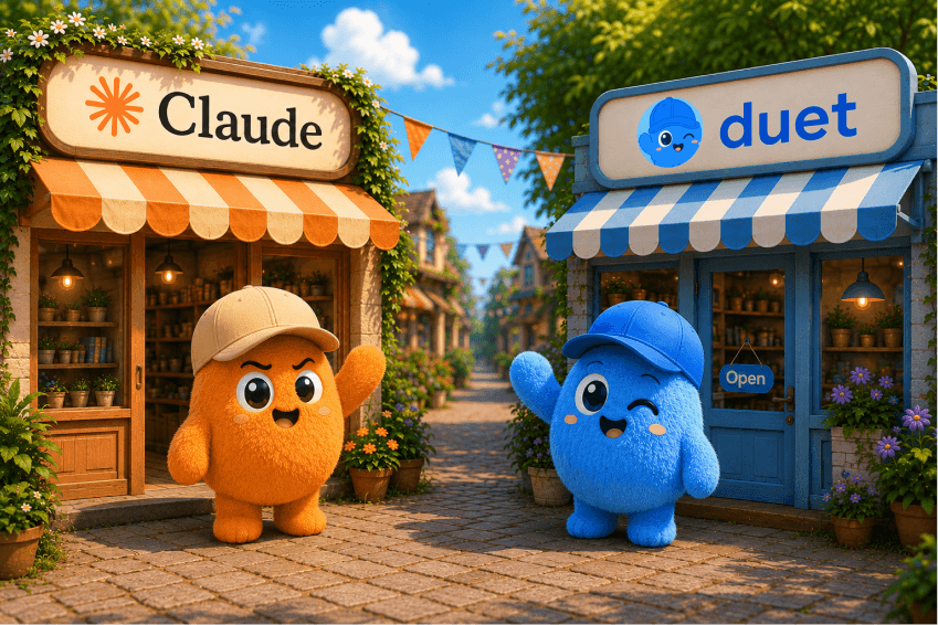 Duet vs Claude para pequeñas empresas: ¿qué AI opera tus workflows en 2026?